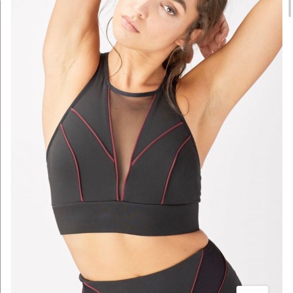 NWT Michi $130 Midnight Longline Bra Black/Wine - Picture 1 of 16